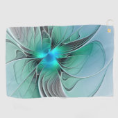 抽象芸術(青、フラクタルアートモダン) ゴルフタオル (横)