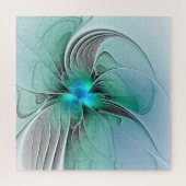 抽象芸術(青、フラクタルアートモダン) ジグソーパズル (横)