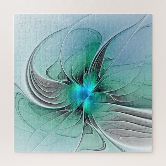 抽象芸術(青、フラクタルアートモダン) ジグソーパズル (縦)