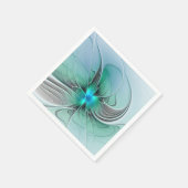 抽象芸術(青、フラクタルアートモダン) スタンダードカクテルナプキン (角)