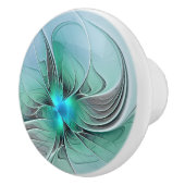 抽象芸術(青、フラクタルアートモダン) セラミックノブ (右)