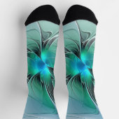 抽象芸術(青、フラクタルアートモダン) ソックス (上部)