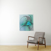 抽象芸術(青、フラクタルアートモダン) タペストリー (インサイチュ)