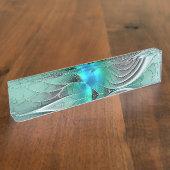 抽象芸術(青、フラクタルアートモダン) デスクネームプレート (側面)