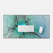 抽象芸術(青、フラクタルアートモダン) デスクマット (キーボード&マウス)