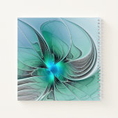 抽象芸術(青、フラクタルアートモダン) ノートブック (裏面)