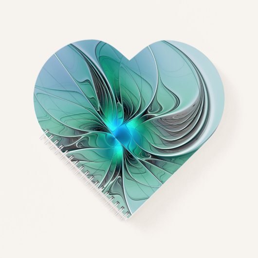 抽象芸術(青、フラクタルアートモダン) ノートブック (正面)