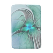 抽象芸術(青、フラクタルアートモダン) バスマット (正面縦)