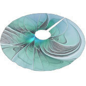 抽象芸術(青、フラクタルアートモダン) ブラッシュドポリエステルツリースカート (アングル)