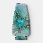 抽象芸術(青、フラクタルアートモダン) ボトルクーラー (正面)