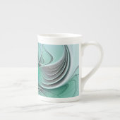 抽象芸術(青、フラクタルアートモダン) ボーンチャイナマグカップ (右)