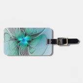 抽象芸術(青、フラクタルアートモダン) ラゲッジタグ (正面横)