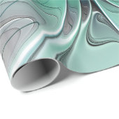 抽象芸術(青、フラクタルアートモダン) ラッピングペーパー (ロールコーナー)