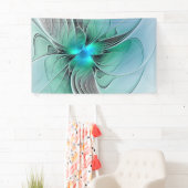 抽象芸術(青、フラクタルアートモダン) 横断幕 (インサイチュ)