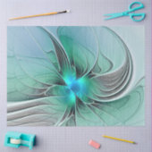 抽象芸術(青、フラクタルアートモダン) 薄葉紙 (クラフト)