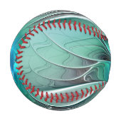 抽象芸術(青、フラクタルアートモダン) 野球ボール (正面左)