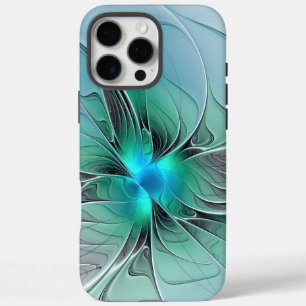 抽象芸術(青、フラクタルアートモダン) iPhone 16 PRO MAXケース