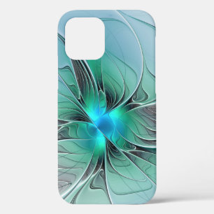 抽象芸術(青、フラクタルアートモダン) iPhone 12 PROケース
