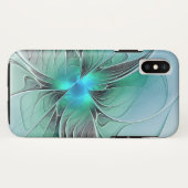 抽象芸術(青、フラクタルアートモダン) Case-Mate iPhoneケース (裏面(横))