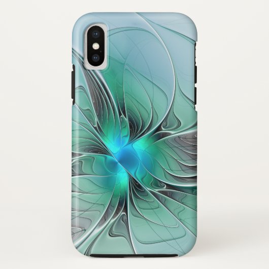 抽象芸術(青、フラクタルアートモダン) Case-Mate iPhoneケース (裏面)