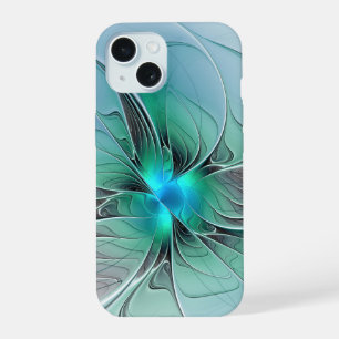 抽象芸術(青、フラクタルアートモダン) iPhone 15ケース