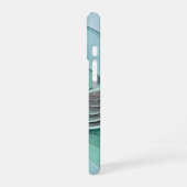 抽象芸術(青、フラクタルアートモダン) iPhone 16ケース (左側面)