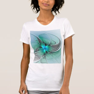 抽象芸術(青、フラクタルアートモダン) Tシャツ