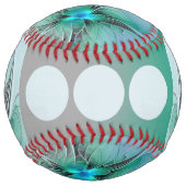 抽象芸術(青、フラクタルモダンアート名) ソフトボール (裏面)