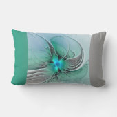 抽象芸術(青、フラクタルモダンアート名) ランバークッション (裏面)