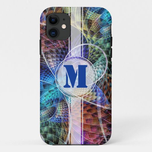 抽象芸術(骨)突起フラクタルX +あなたのモノグラム Case-Mate iPhoneケース (裏面)