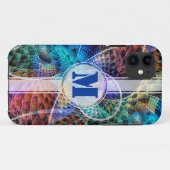 抽象芸術(骨)突起フラクタルX +あなたのモノグラム Case-Mate iPhoneケース (裏面(横))