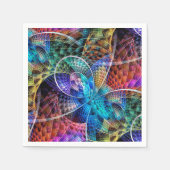 抽象芸術（骨）突起フラクタルX スタンダードカクテルナプキン (正面)