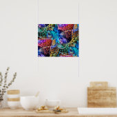 抽象芸術（骨）突起フラクタルX ポスター (キッチン)