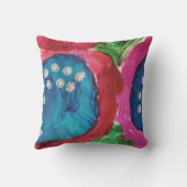 抽象芸術(鮮やかなマゼンタと青の装飾用クッション) クッション (裏面)