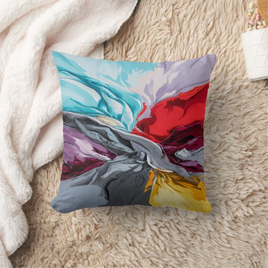 抽象芸術 鮮やか クッション (ブランケット)