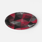 抽象芸術，黒と赤，三角形，幾何学的，黒 ペーパープレート (アングル)