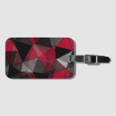 抽象芸術,黒と赤,三角形,幾何学的,黒 ラゲッジタグ (正面横)