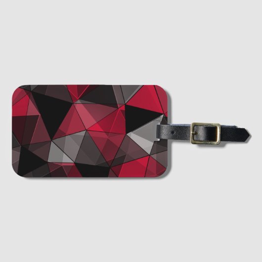 抽象芸術，黒と赤，三角形，幾何学的，黒 ラゲッジタグ (正面横)