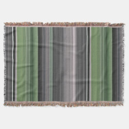 抽象芸術#1:オリーブグリーンとグレー スローブランケット