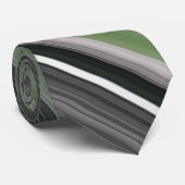 抽象芸術#1：オリーブグリーンとグレー ネクタイ (ロール)