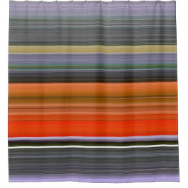 抽象芸術#1：オレンジとグレー シャワーカーテン
