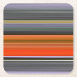 抽象芸術#1：オレンジとグレー スクエアペーパーコースター