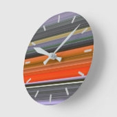 抽象芸術#1:オレンジとグレー ラウンド壁時計 (傾斜)