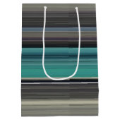 抽象芸術#1:ティール（緑がかった色）とグレー ミディアムペーパーバッグ (裏面)