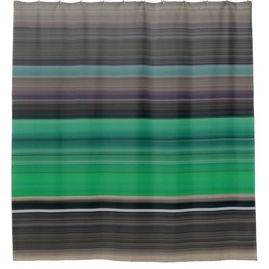 抽象芸術#1：緑と灰色 シャワーカーテン (正面)