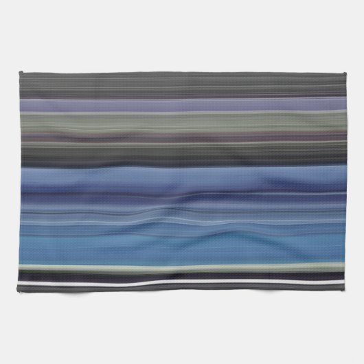 抽象芸術#1：青と灰色 キッチンタオル (横)