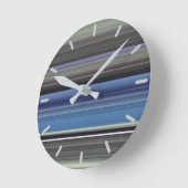 抽象芸術#1：青と灰色 ラウンド壁時計 (傾斜)