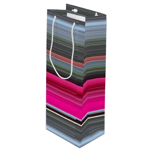 抽象芸術#1: Ceriseとgray ワインギフトバッグ (正面アングル)