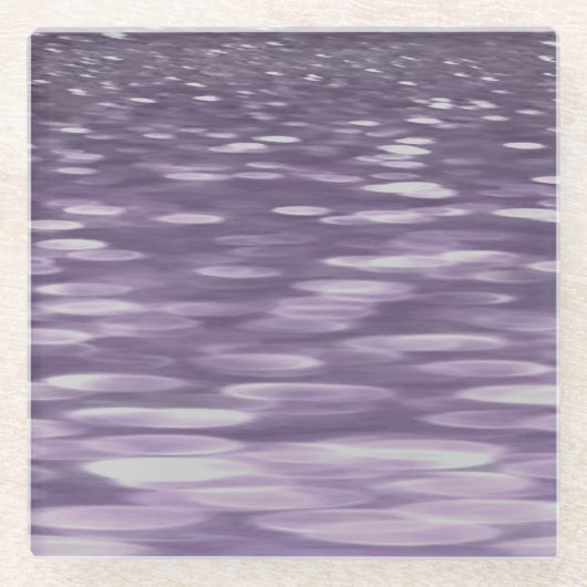 抽象芸術#1: Ultra Violetきらめく ガラスコースター (正面)