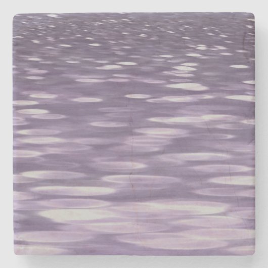抽象芸術#1: Ultra Violetきらめく ストーンコースター (正面)